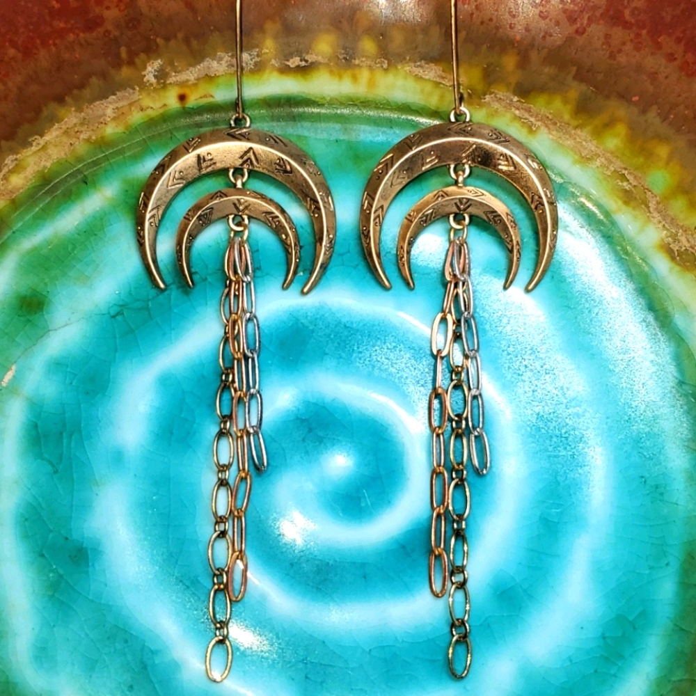 ✨Crescent 🌙Moon Dangle Earrings Boho Moon